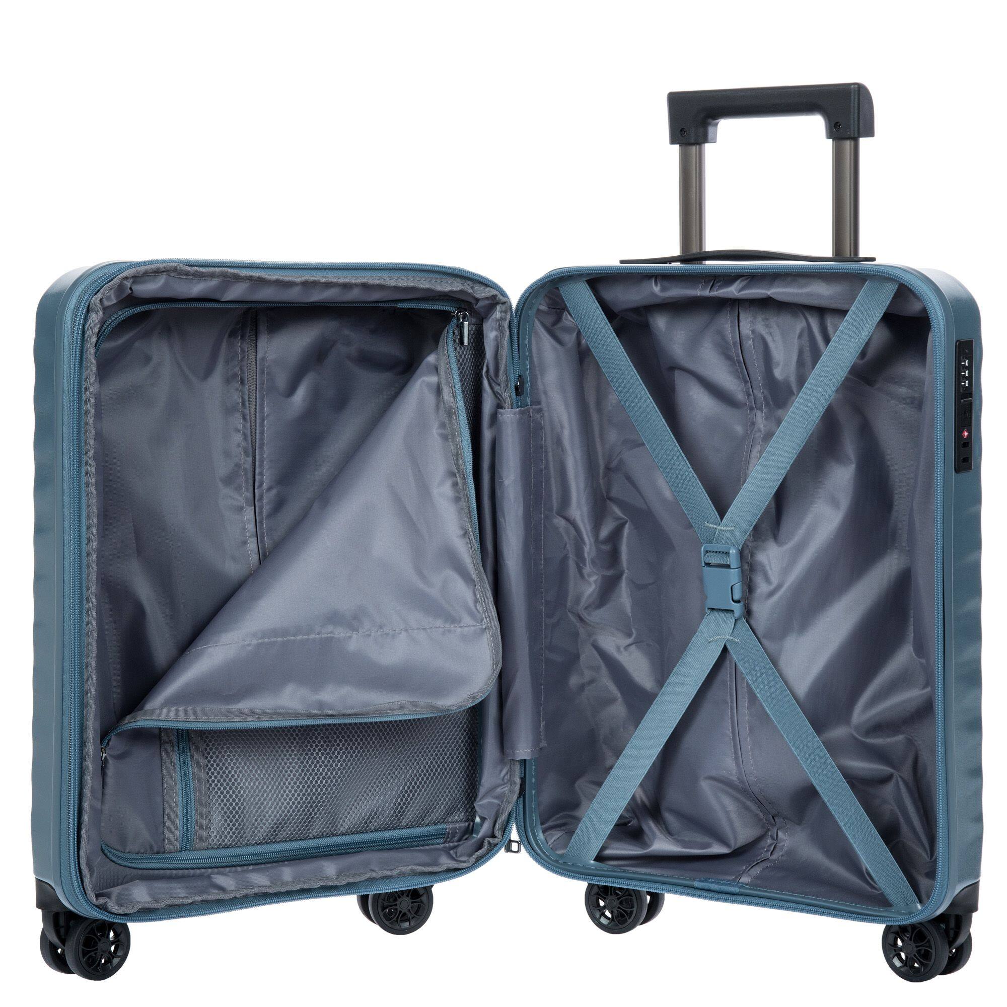 Left. Bric's - Nausicaa Hardside Expandable (21"/30") 2 Piece Spinner Luggage Set - Grey Blue.