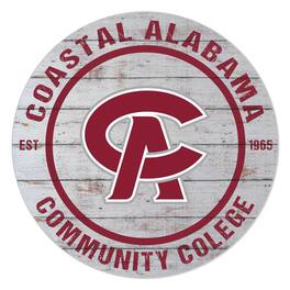 Jardine - Coastal Alabama Community College 20'' x 20'' Indoor/Outdoor Weathered Circle Sign - White