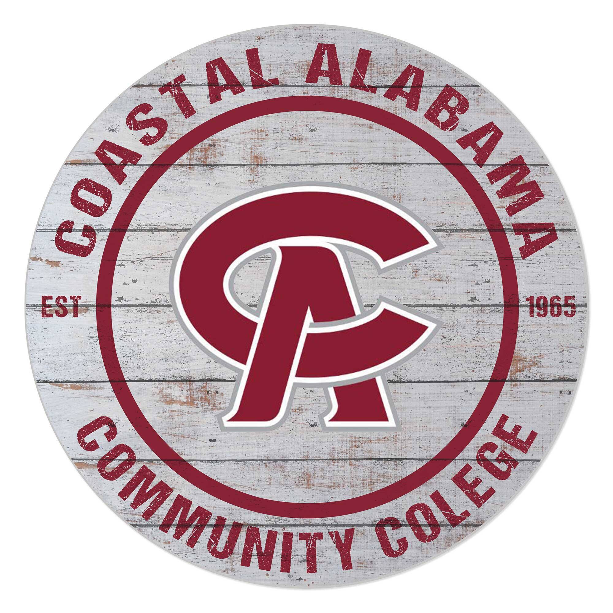 Coastal Alabama Community College 20'' x 20'' Indoor/Outdoor Weathered Circle Sign
