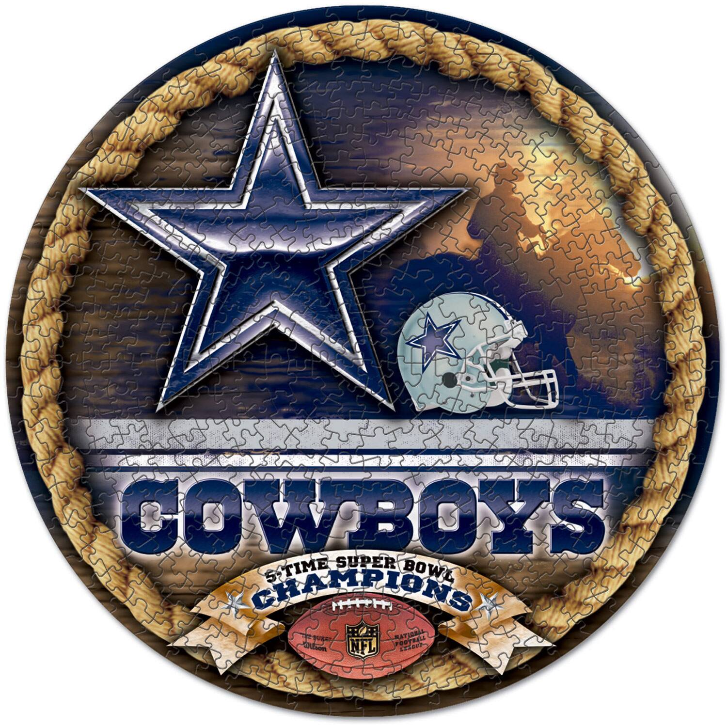 WinCraft - Dallas Cowboys Round 500-Piece Puzzle - Multicolor