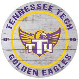 Jardine - Tennessee Tech Golden Eagles 20'' x 20'' Indoor/Outdoor Weathered Circle Sign - White