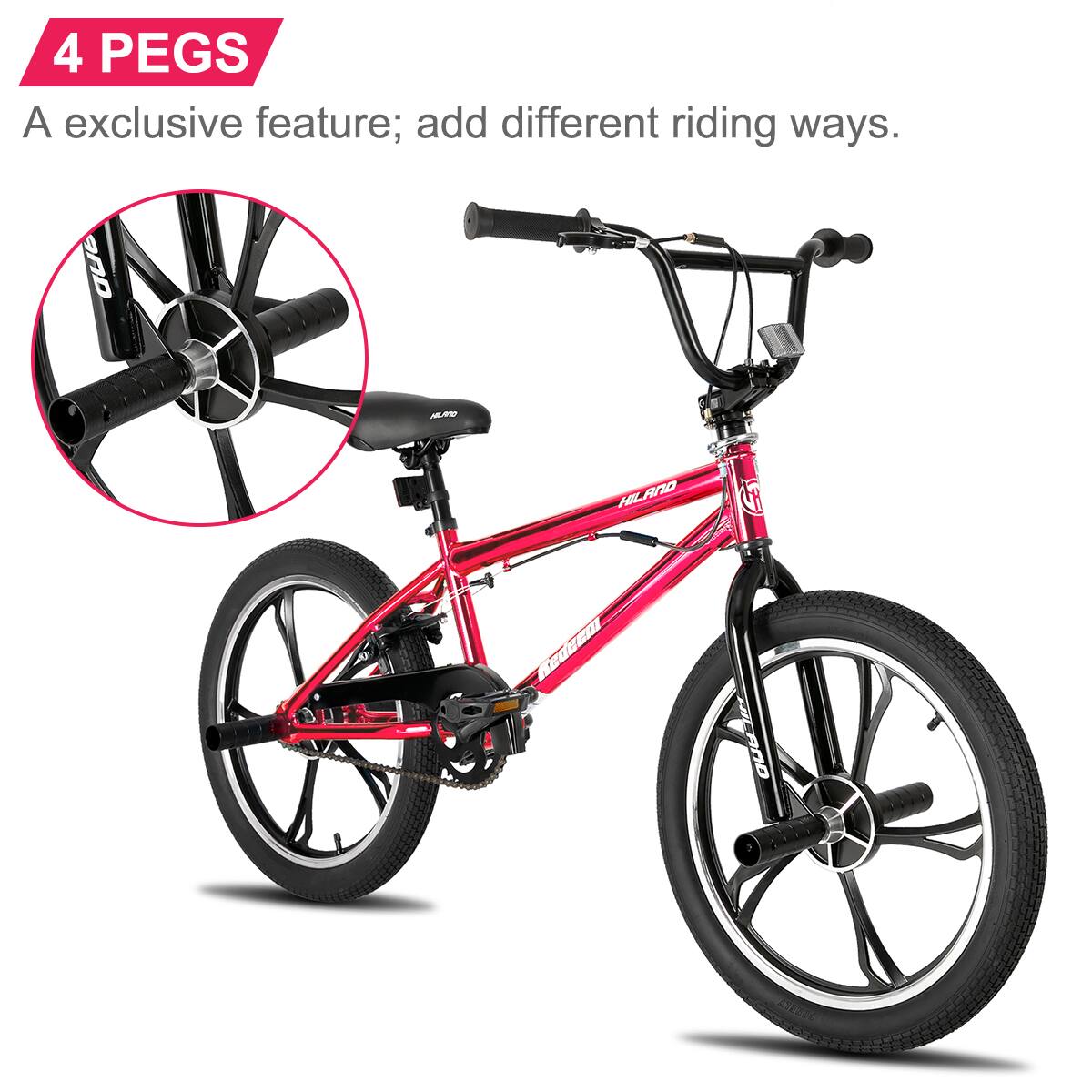 HILAND 20 Inch KIDS BMX with 5 Spoke for Boys Girls, High Carbon