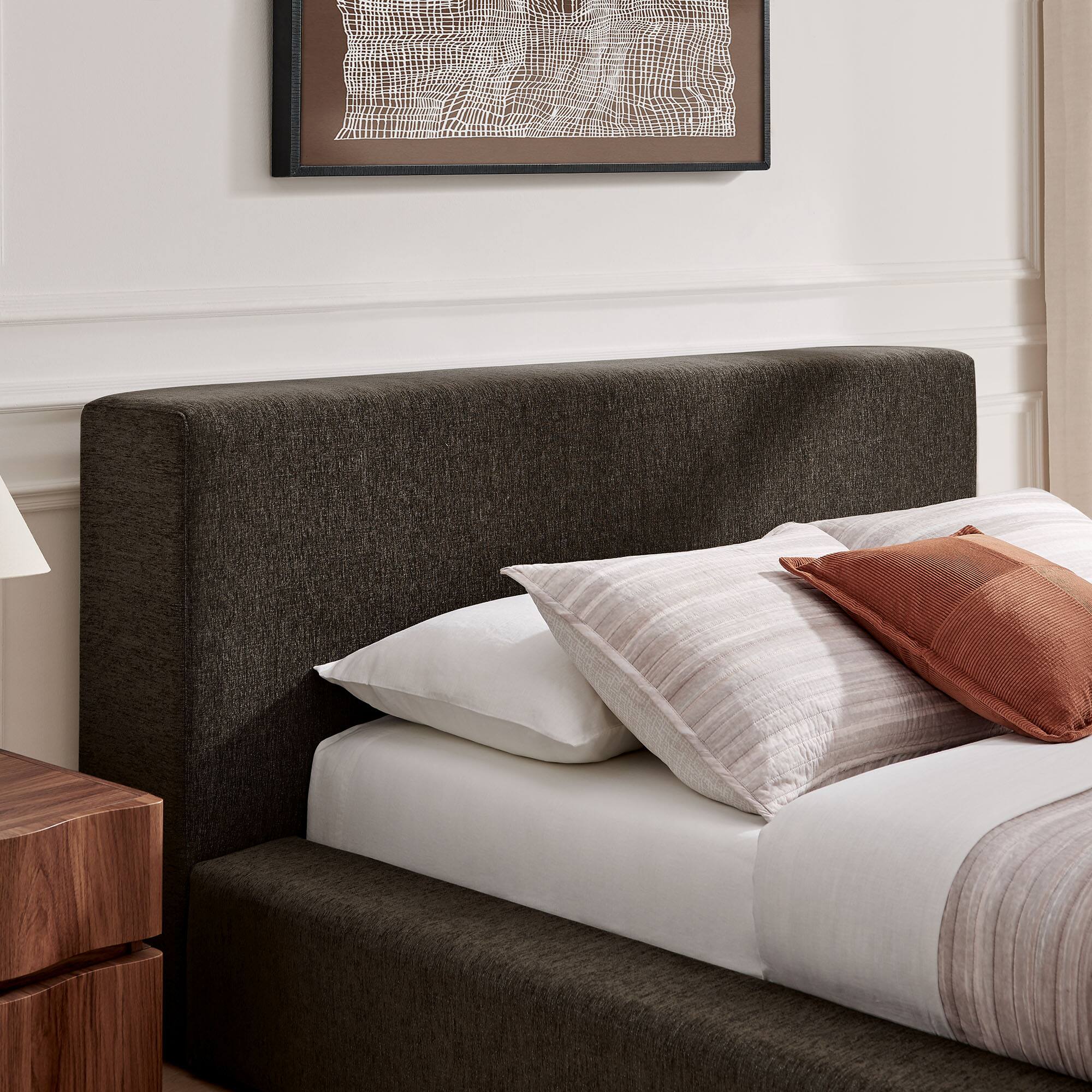 Alt View 9. Modway - Luma Chenille Upholstered King Platform Bed Frame by Modway - Java.