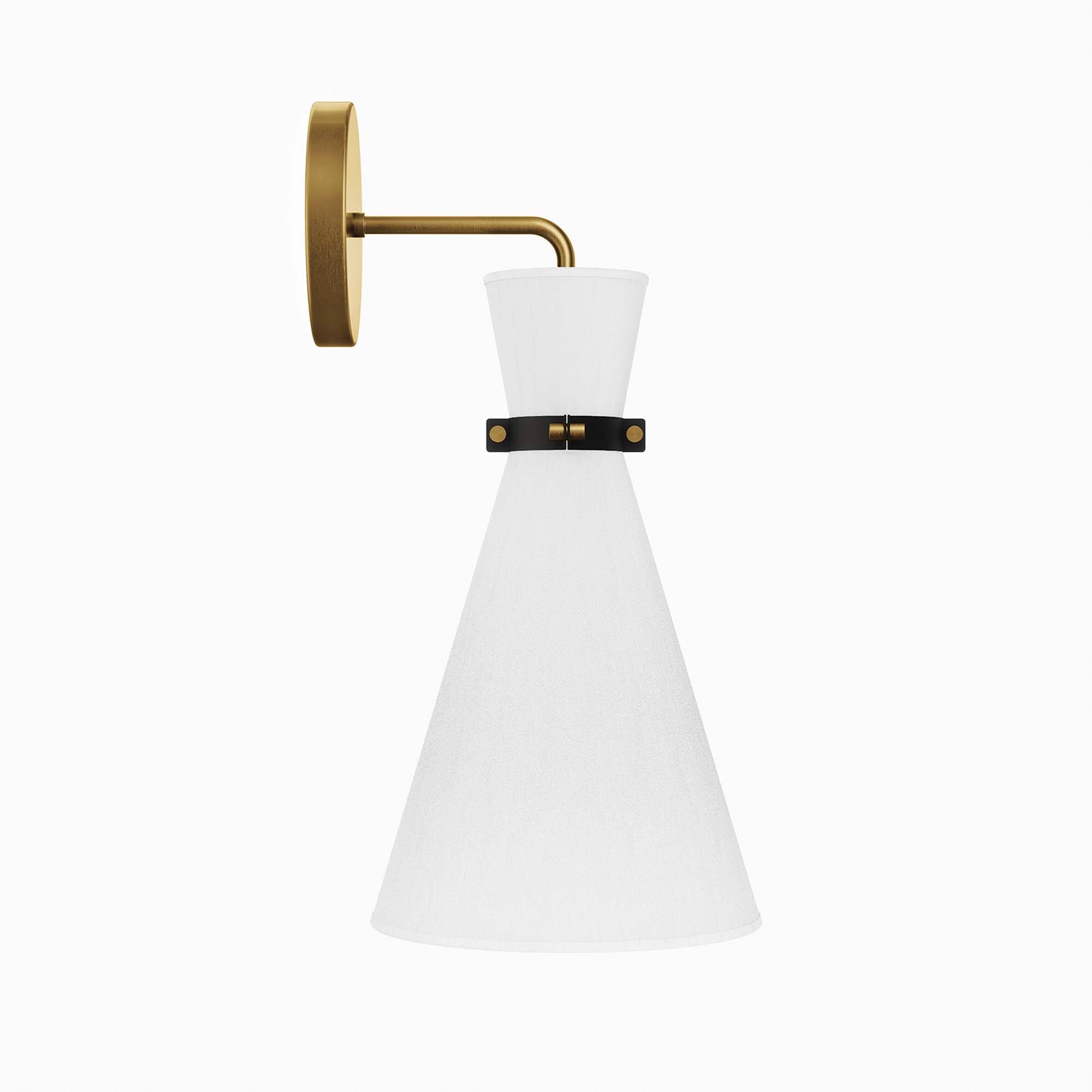 Alt View 2. Modway - Starlight 1-Light Wall Sconce by Modway - White Satin Brass.
