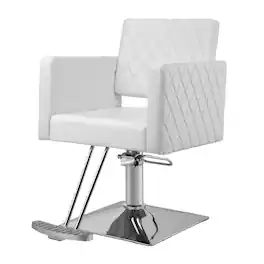 Winado - All Purpose Hydraulic Barber Chair Hair Styling Chair 360° Swivel Beauty Spa Equipment with Hydraulic Pump and Footrest - White