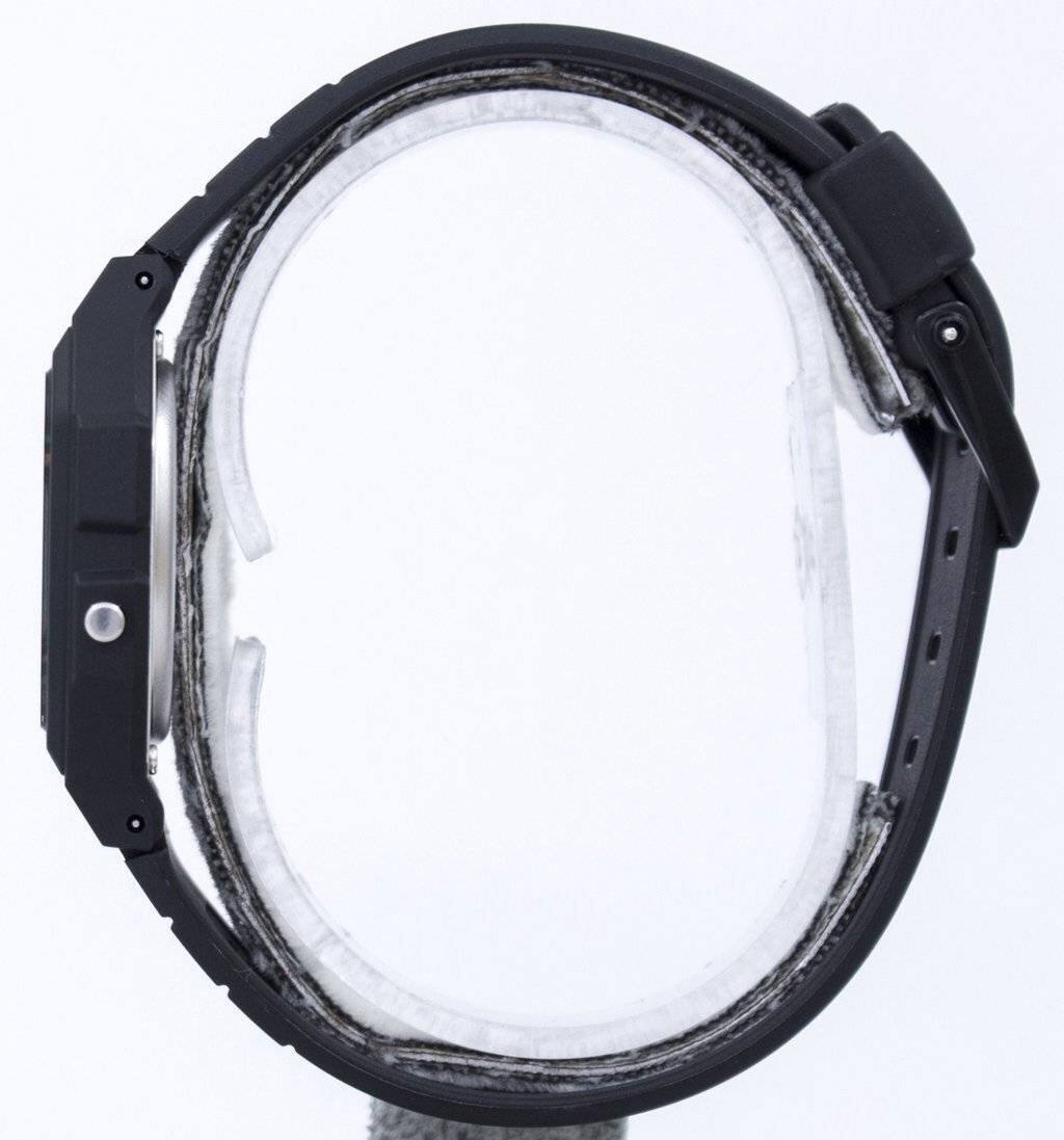 Left. Casio - Casio Men’s Black Digital Watch with Green Dial - F-91W-3HDG - Black.
