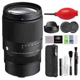 Sigma - 16-300mm f/3.5-6.7 DC OS Contemporary Lens for Fujifilm X Mount with Advanced Accessory and Travel Bundle | 887975 - Black