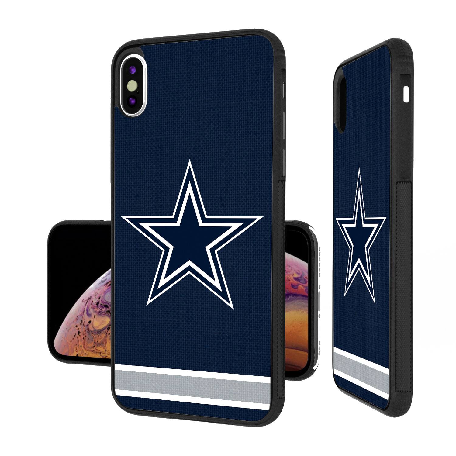 Alt View 1. Keyscaper - Dallas Cowboys iPhone Stripe Design Bump Case - 15 Pro Max - Multicolor.
