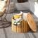 Alt View 3. Gymax - Gymax 2-in-1 Outdoor Side Table w/Storage Umbrella Hole & Removable Base for Backyard - Brown.