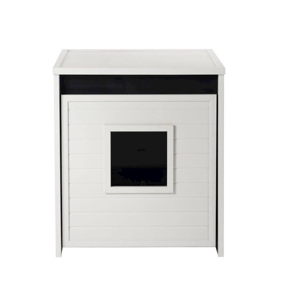 Alt View 1. New Age Pet - ECOFLEX Freedom Litter Loo End Table with Pull Out Drawer for Easy Clean - White.