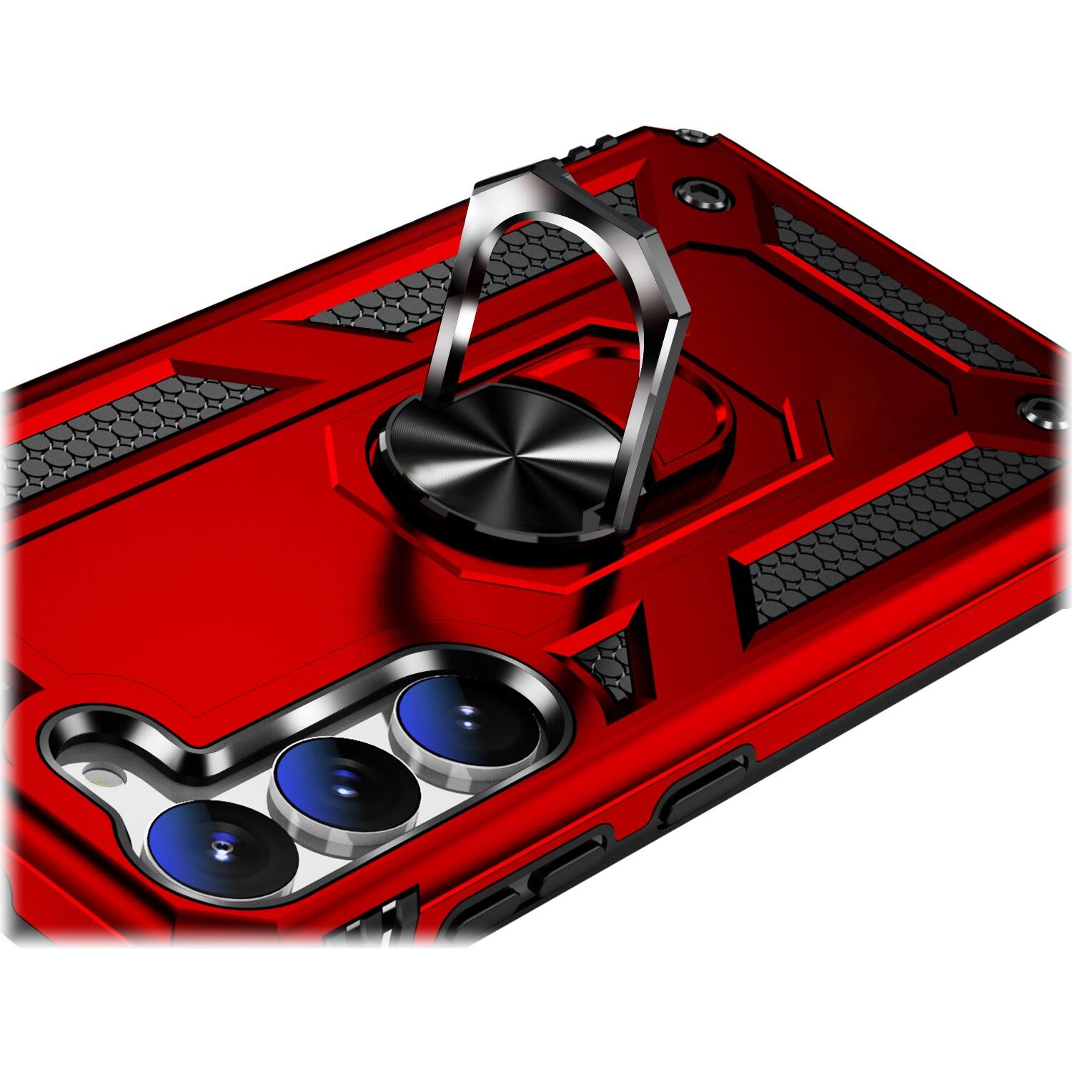 Alt View 15. SaharaCase - Military Kickstand Series with Belt Clip Case for Samsung Galaxy S23 - Red.