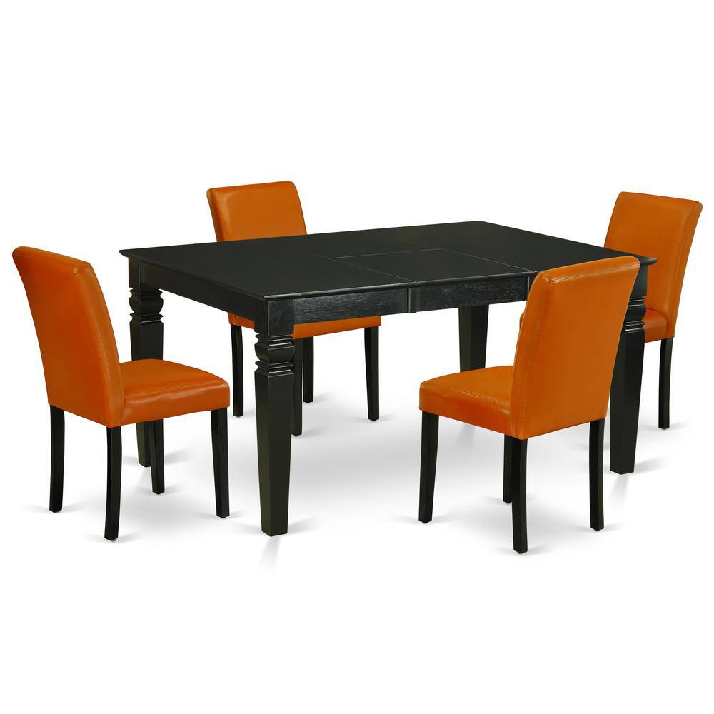 Left. East West Furniture - Dining Room Set Black - Brown.