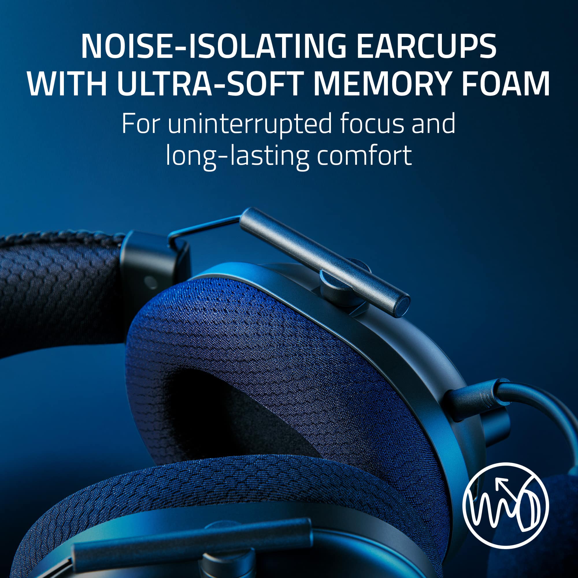 NOISE-ISOLATING EARCUPS WITH ULTRA-SOFT MEMORY FOAM FOR UNINTERRUPTED FOCUS AND LONG-LASTING COMFORT