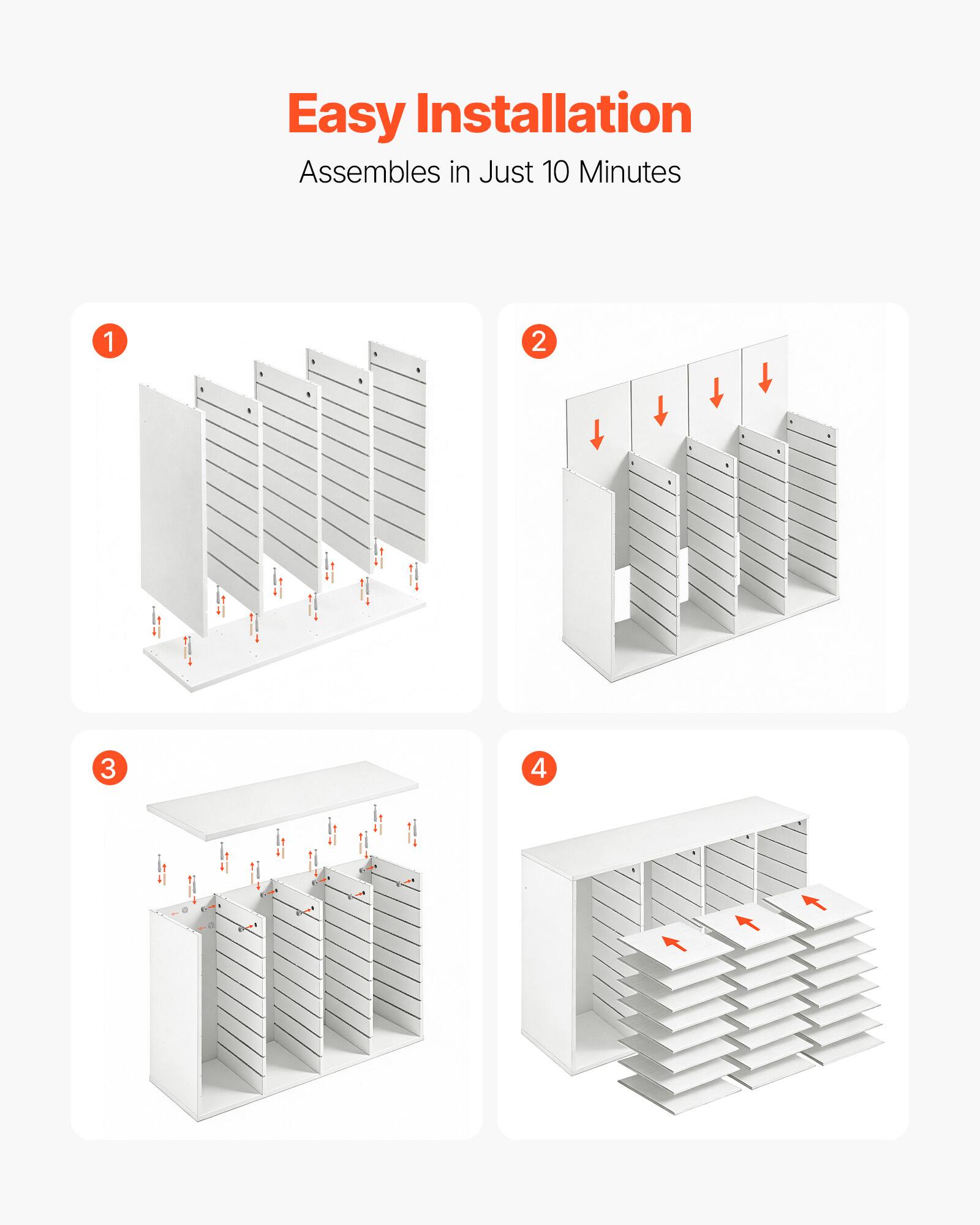 Easy Installation  
Assembles in Just 10 Minutes  

1  
2  
3  
4