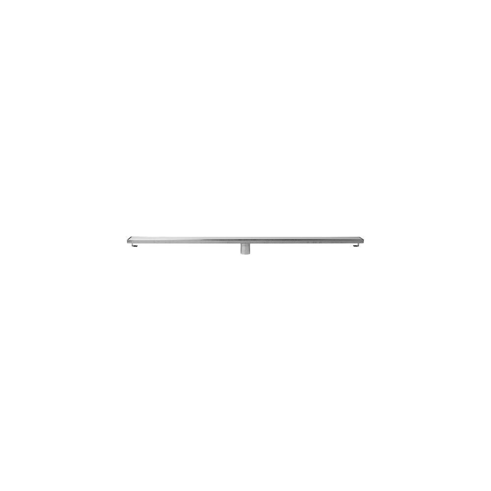Back. Alfi - 47" Polished Stainless Steel Linear Shower Drain with Solid Cover - Silver.