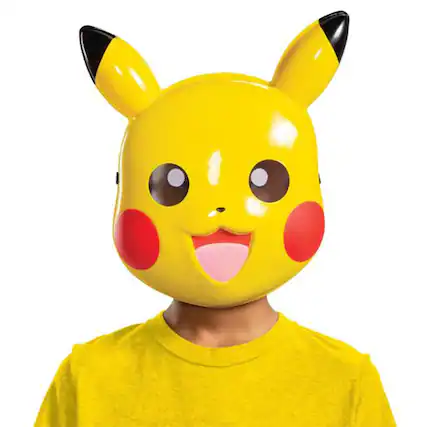 Front. Pokémon - Pokemon Pikachu Child Half Mask | One Size - Yellow.