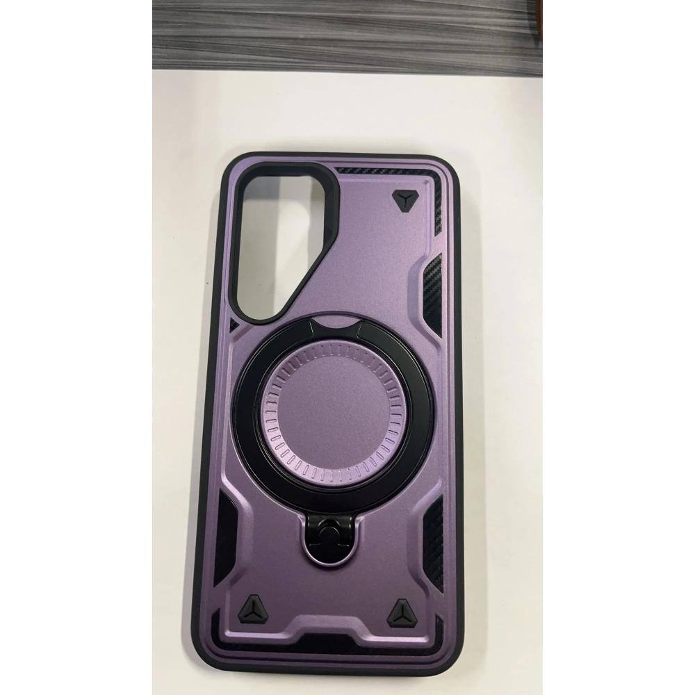 Angle. Reiko - 360 Degree Rotating Magnetic Versatile Stand Purple Compatible With Samsung Galaxy S25 - Purple.