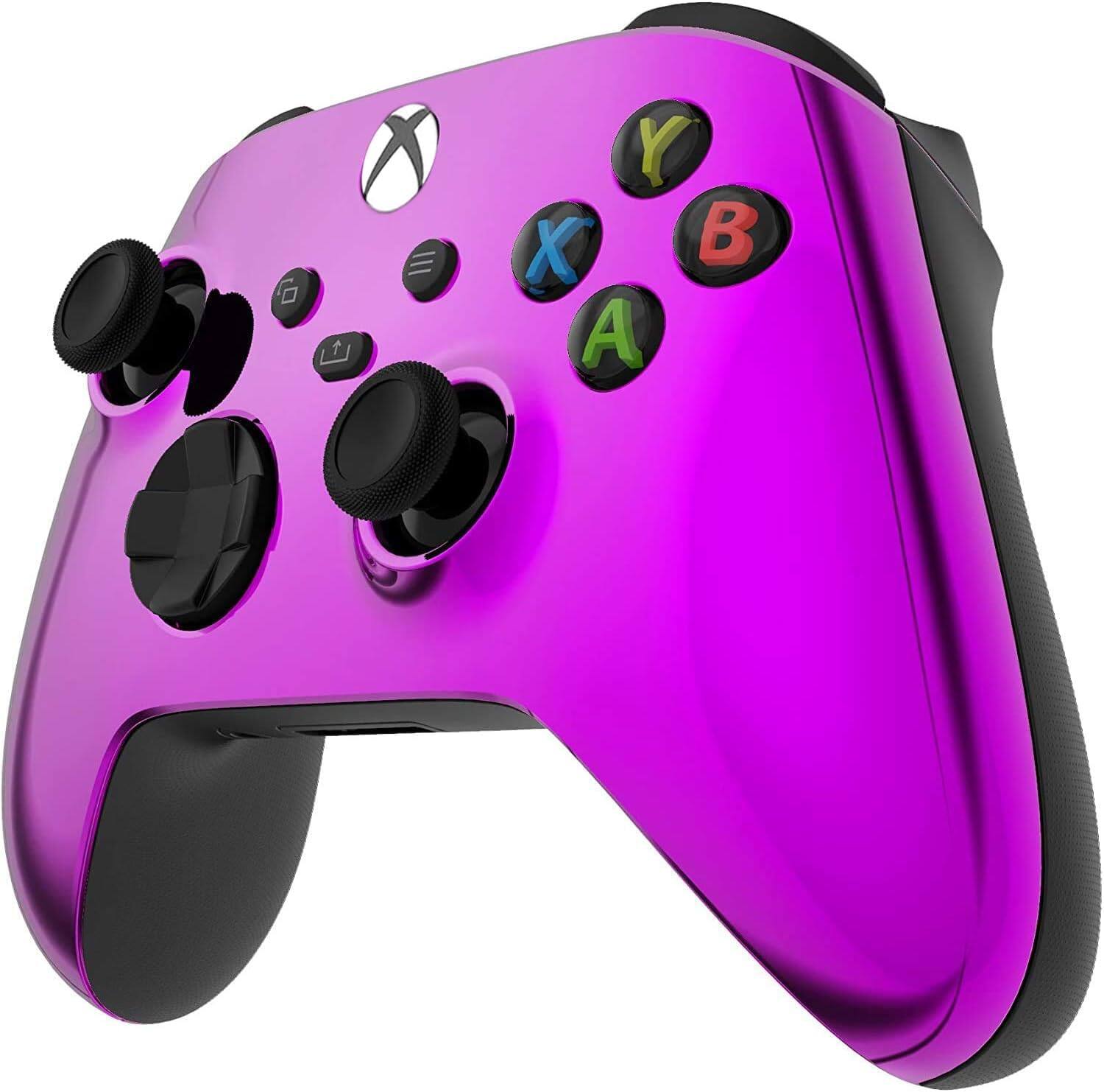 Angle. Custom Controllerzz - Custom Wireless Controller for Xbox Series X|S, Xbox One, & PC - Purple Chrome.