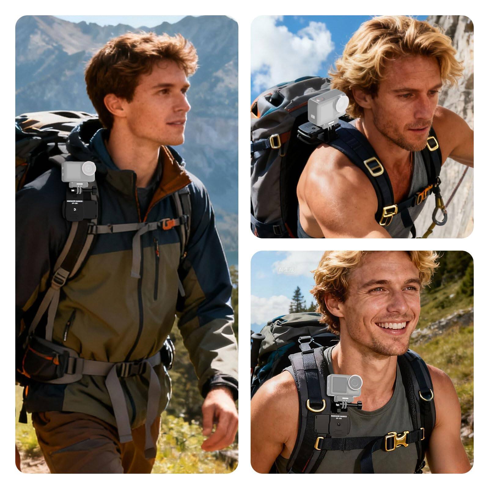 Alt View 2. Neewer - Basics Backpack Strap Clip Mount for Action Cams.