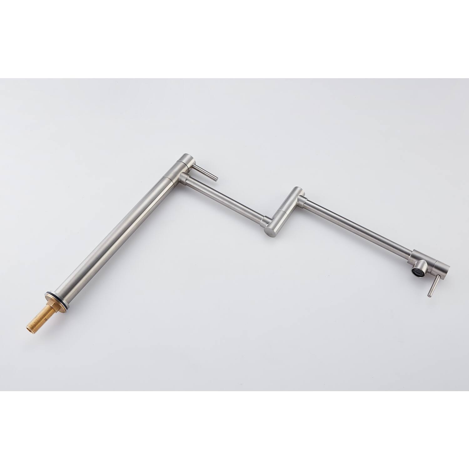 Angle. Siljoy - Pot Filler Faucet with Extension Shank - Brushed Nickel.