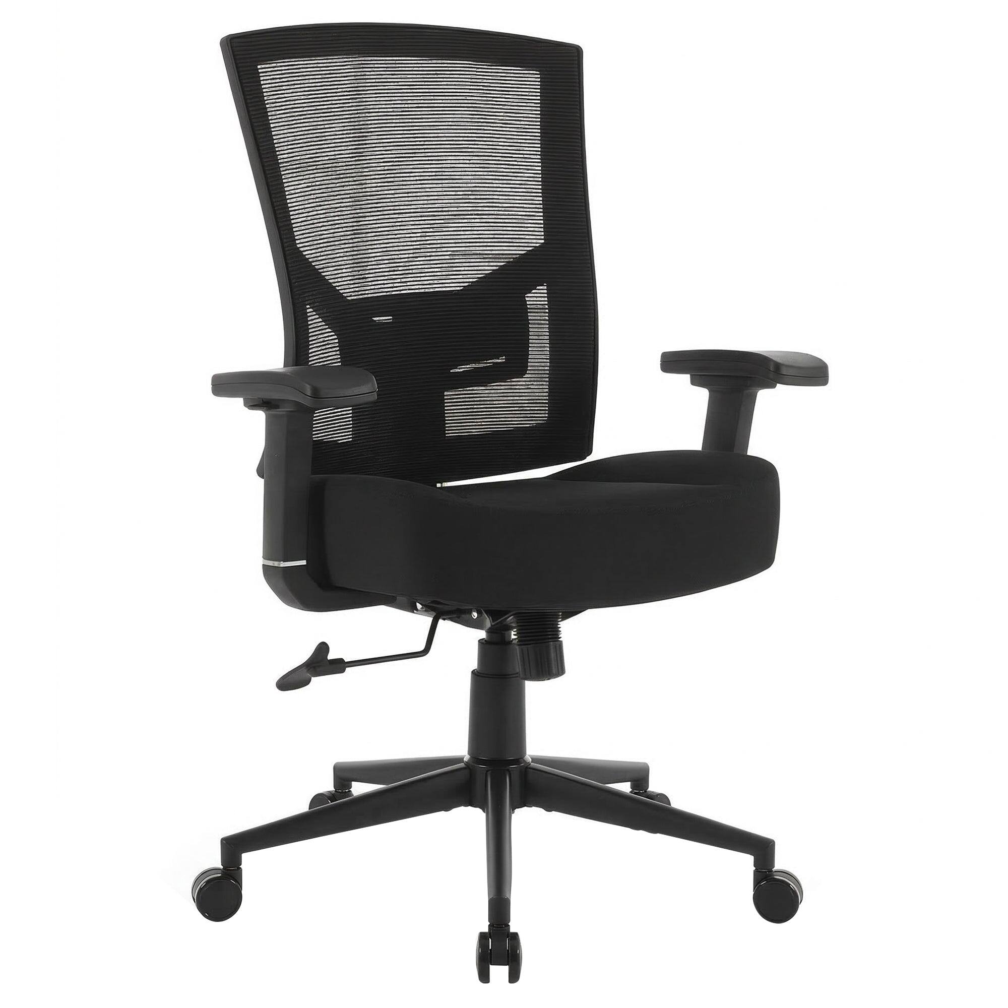 Front. Platinum-Level - Big and Tall Mesh Office Chair, 600 lb Capacity, Ergonomic Desk Chair with Adjustable Lumbar Support - Black.