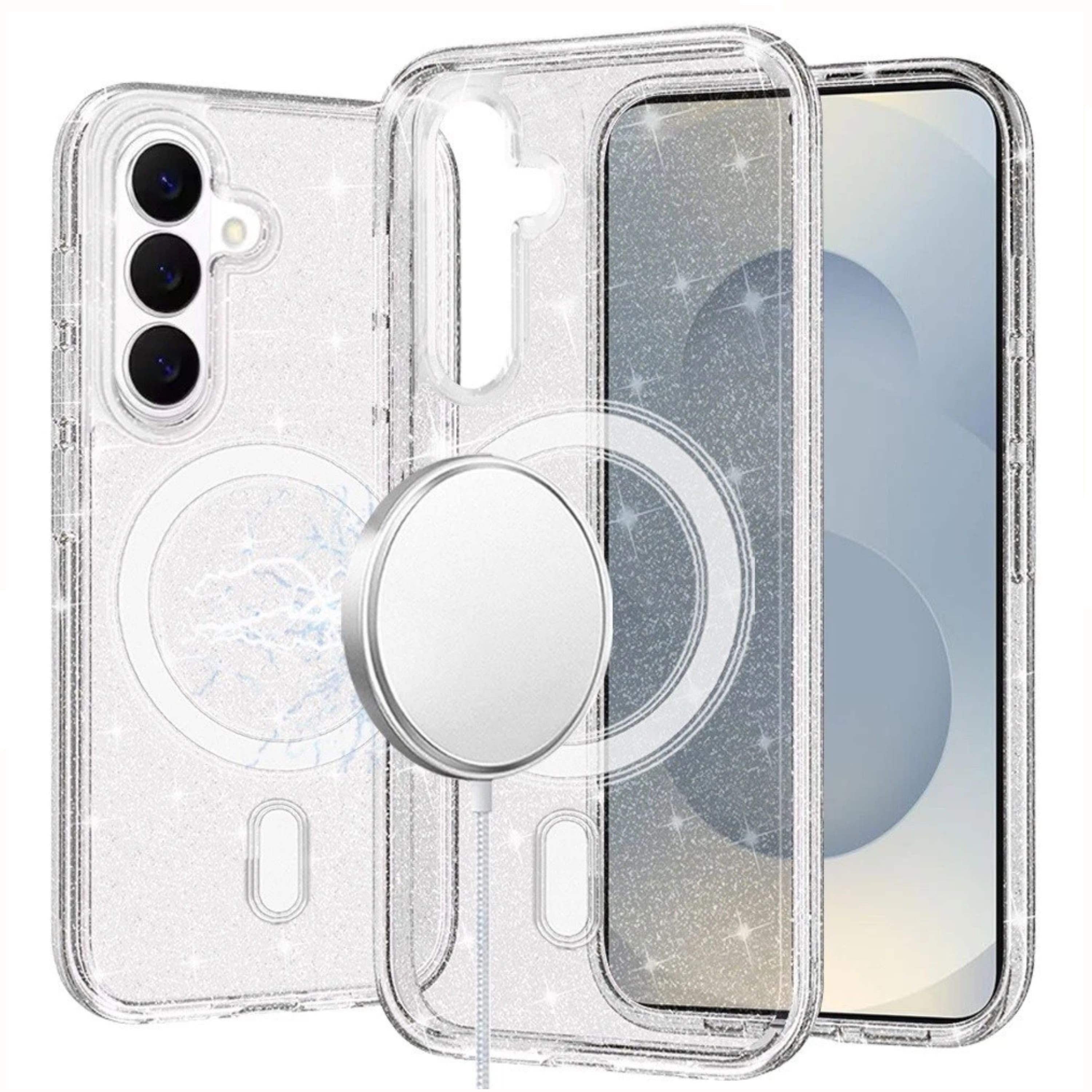 Kitcheniva - Translucent Glitter Protective Cover With Tempered Glass For Samsung S26 Plus - Clear price history on PriceWatchPro