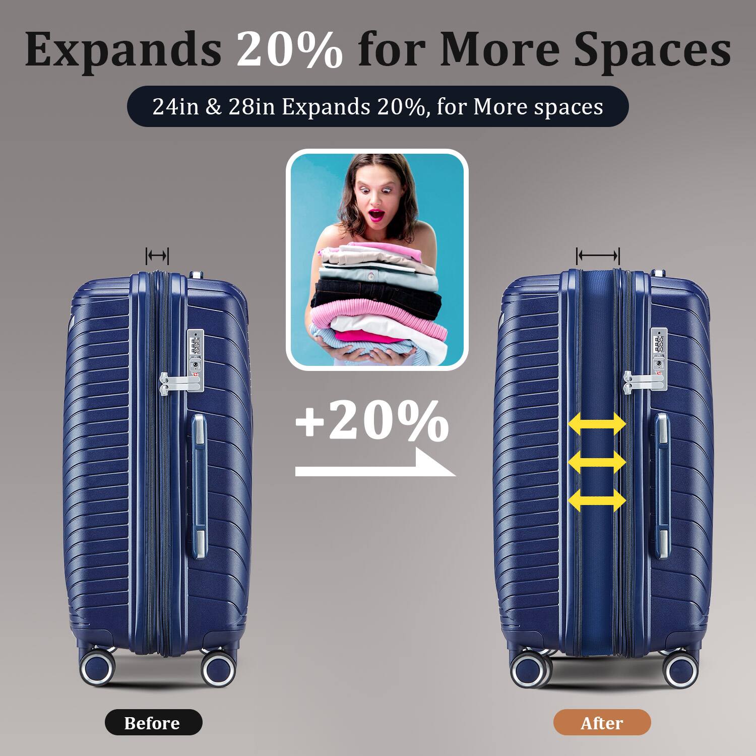 Expands 20% for More Spaces

24in & 28in Expands 20%, for More spaces

+20%

Before

After
