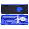 Front. VEVOR - Depth Gauge, Depth Micrometer 0-22 inch Measuring Range, 0.001" Resolution, with 4 Anvils & 6 Standard Rods - Silver.