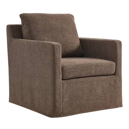Front. Modway - Serene Fabric Slipcovered Swivel Armchair by Modway - Brown.