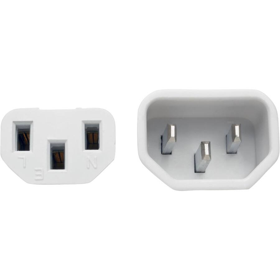 Alt View 4. Tripp Lite - Tripp Lite by Eaton Heavy-Duty PDU Power Cord C13 to C14 - 15A 250V 14 AWG 6 ft. (1.83 m) White - For Computer, Scanner - White.