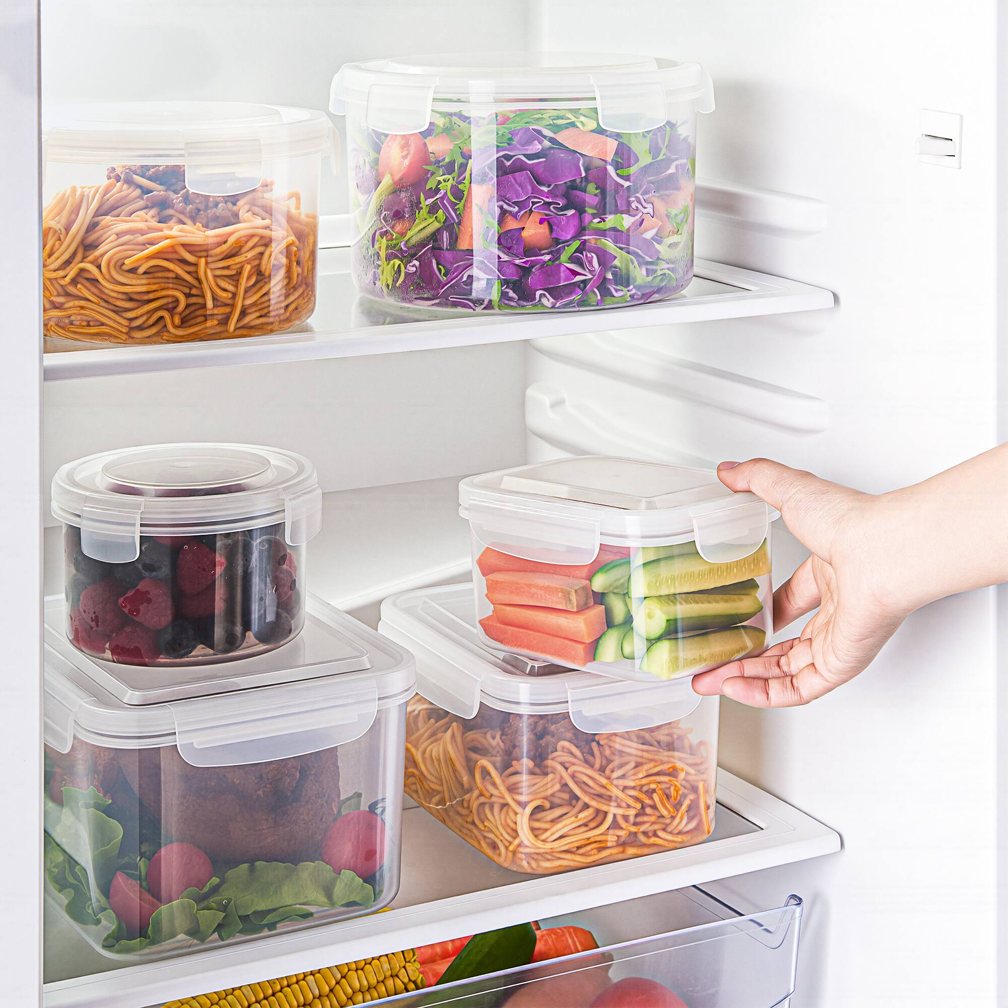 Left. Sorbus - Sorbus 6 Pack Nesting Plastic Food Storage Containers Stackable Meal Prep Bowls - Clear.