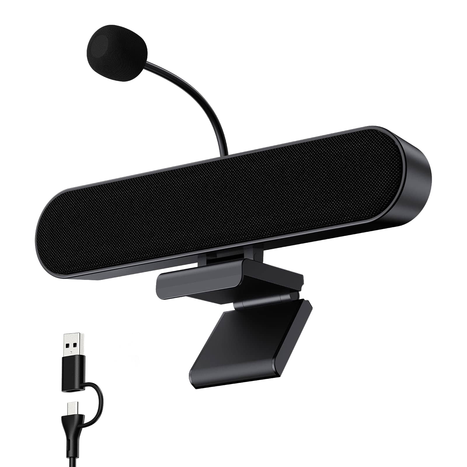 Dazzed Corner - USB Computer Speakers with Mic, Clip-On Sound Bar - Black price history on PriceWatchPro