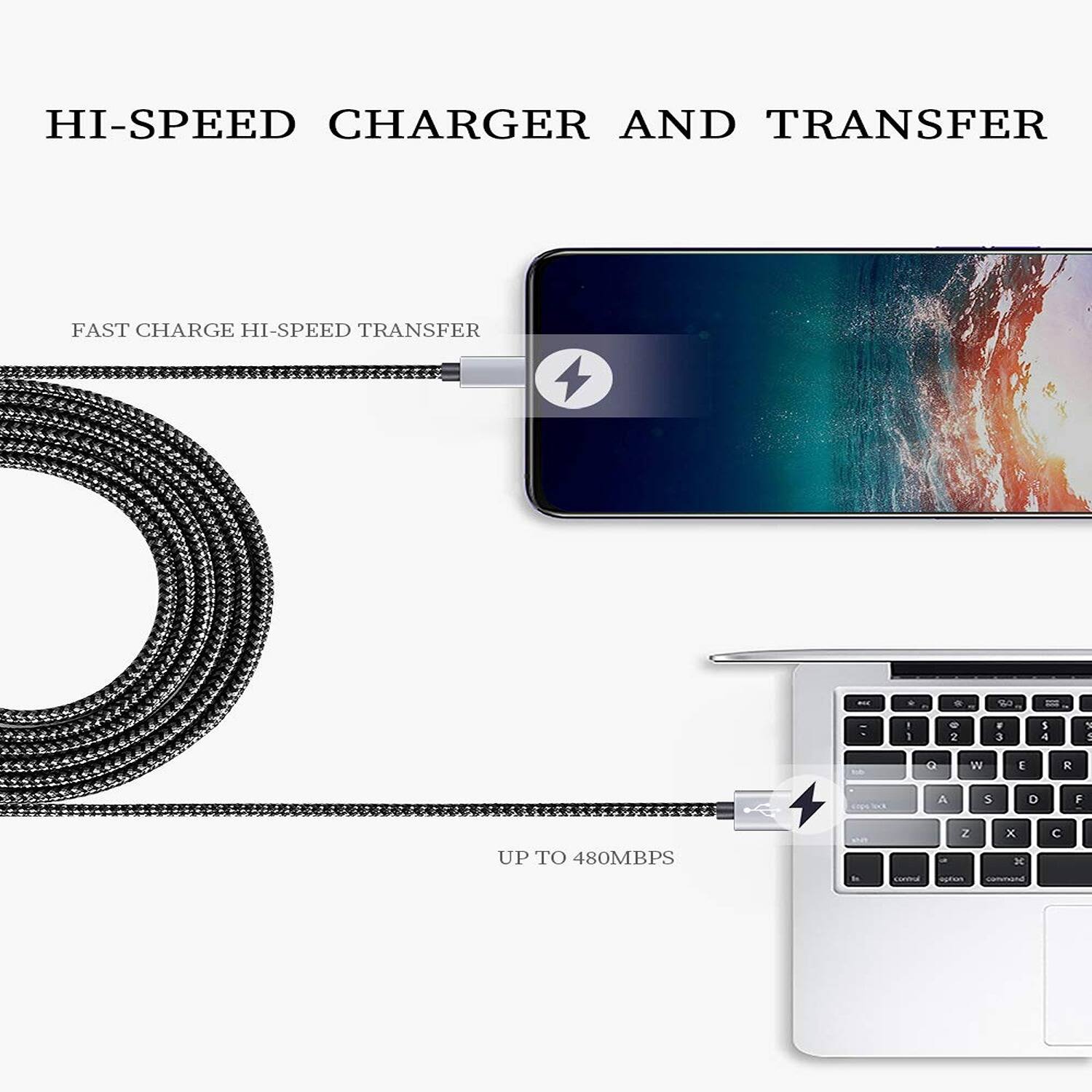 HI-SPEED CHARGER AND TRANSFER
FAST CHARGE HI-SPEED TRANSFER
UP TO 480MBPS