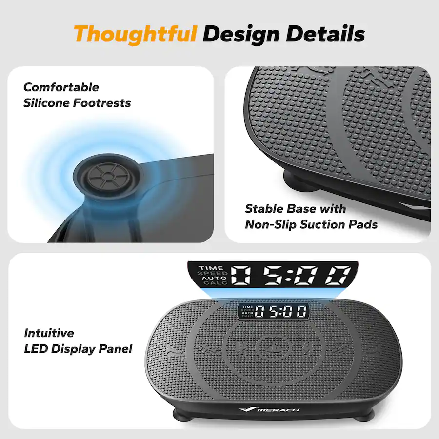 MERACH Slim Vibration Plate Exercise Machine for Therapy, Circulation ...