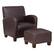 Angle. OSP Home Furnishings - Aiden Chair & Ottoman Faux Leather - Cocoa.