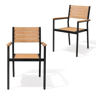 Angle. Crestlive Products - Crestlive Products Set of 2 Stackable Brown Aluminum Frame Stationary Dining Chair Brown Mesh Seat - Brown-2PC.
