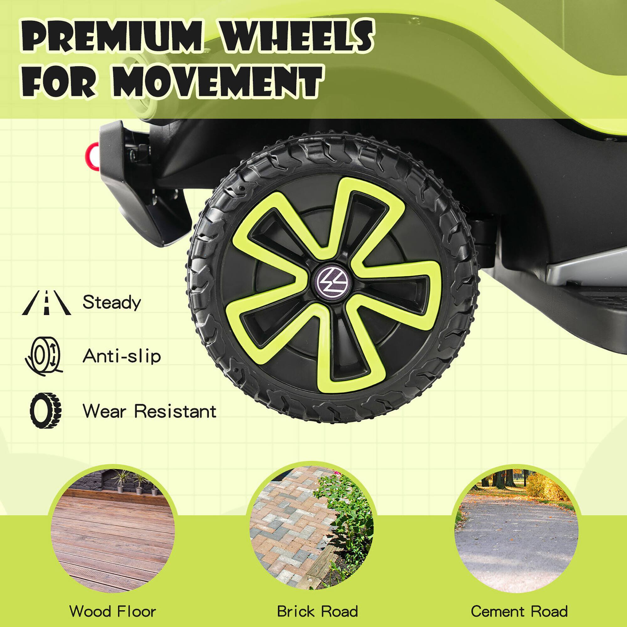 PREMIUM WHEELS FOR MOVEMENT

- Steady
- Anti-slip
- Wear Resistant

Wood Floor  
Brick Road  
Cement Road