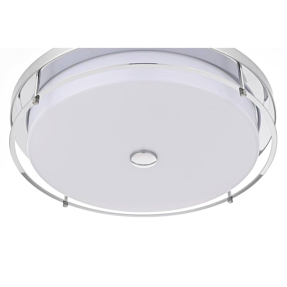 Alt View 1. Living District - Kolson 20 Inch Led Flush Mount Ceiling Light In Chrome - Chrome.