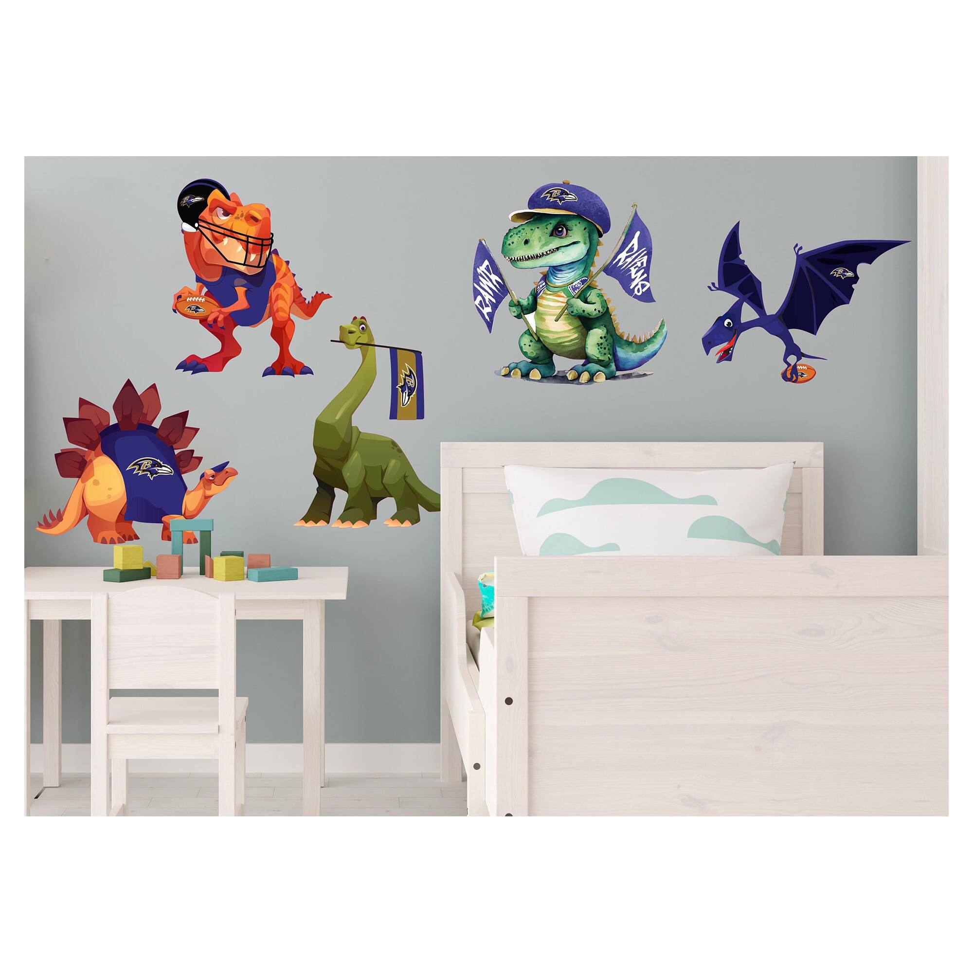Baltimore Ravens Dinosaurs Wall Decal Set