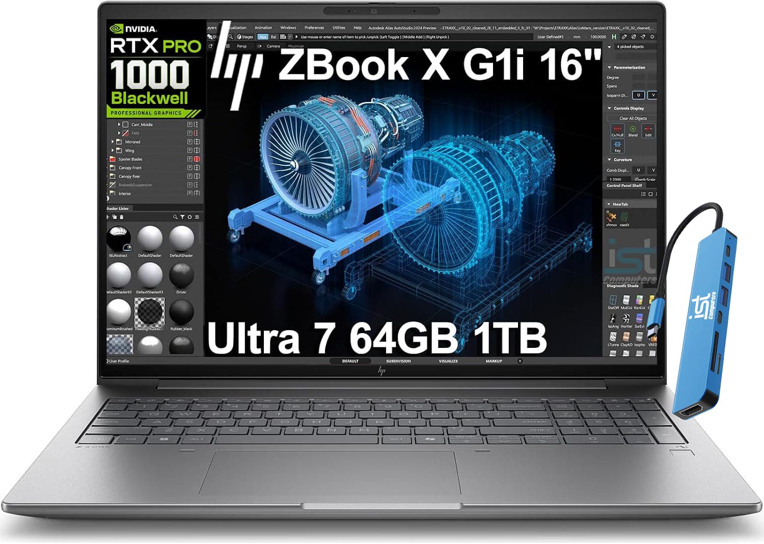 HP - ZBook X G1i 16'' FHD+ Mobile Workstation AI Laptop - NVIDIA RTX PRO 1000 - Intel Core Ultra 7 265H - 64GB RAM - 1TB SSD - Silver
