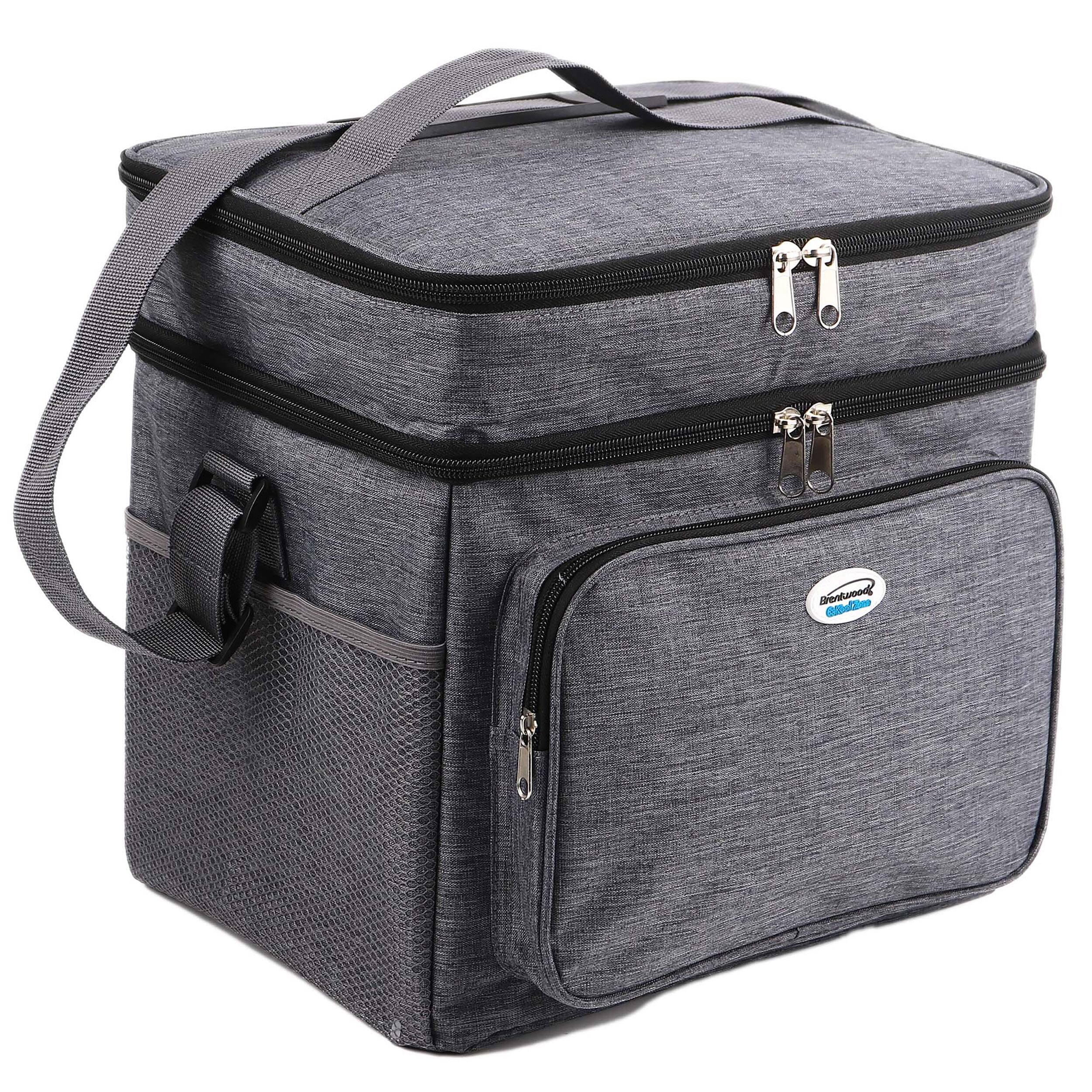 Brentwood - Kool Zone 24-Can Insulated Cooler Bag with Hard Liner - Gray