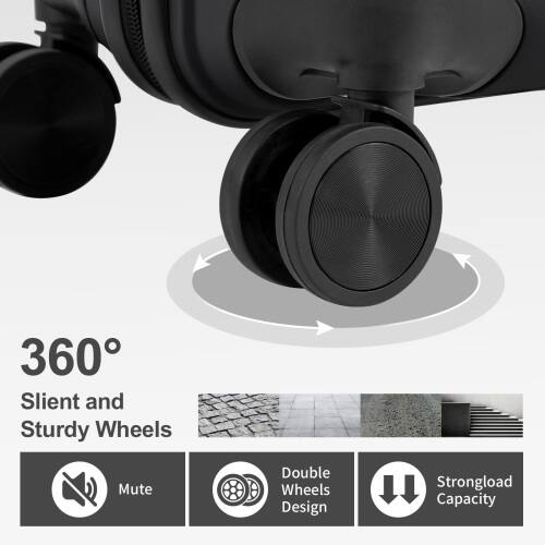 360° Silent and Sturdy Wheels  
Mute Double Wheels Design  
11 Strong Load Capacity