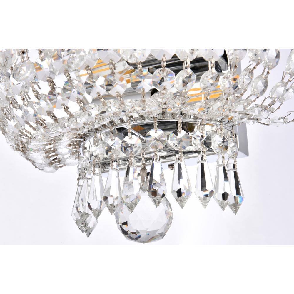 Alt View 5. Elegant Lighting - Century 2 light Chrome Wall Sconce Clear Royal Cut Crystal - Chrome.
