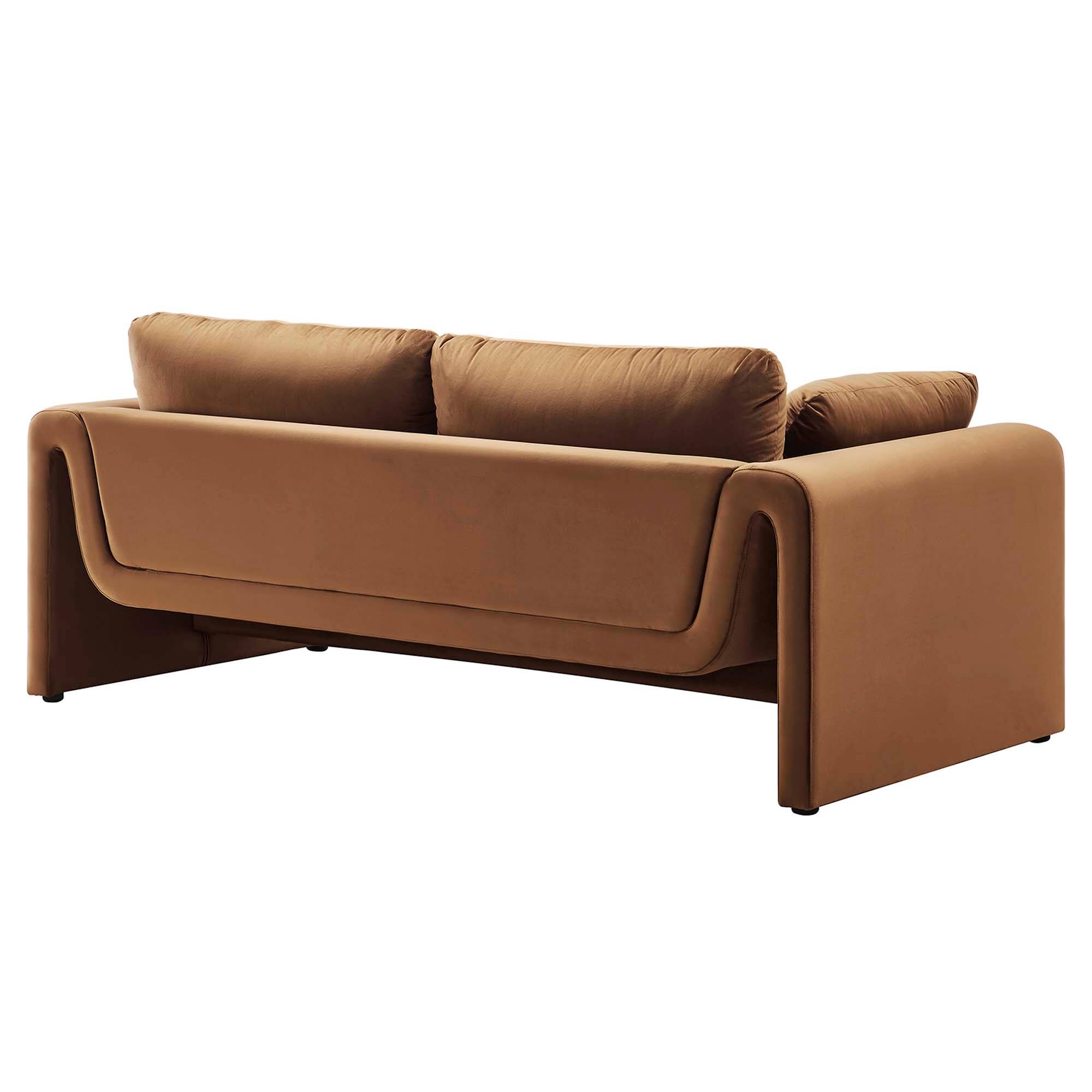 Alt View 1. Modway - Waverly Performance Velvet Sofa by Modway - Brown.