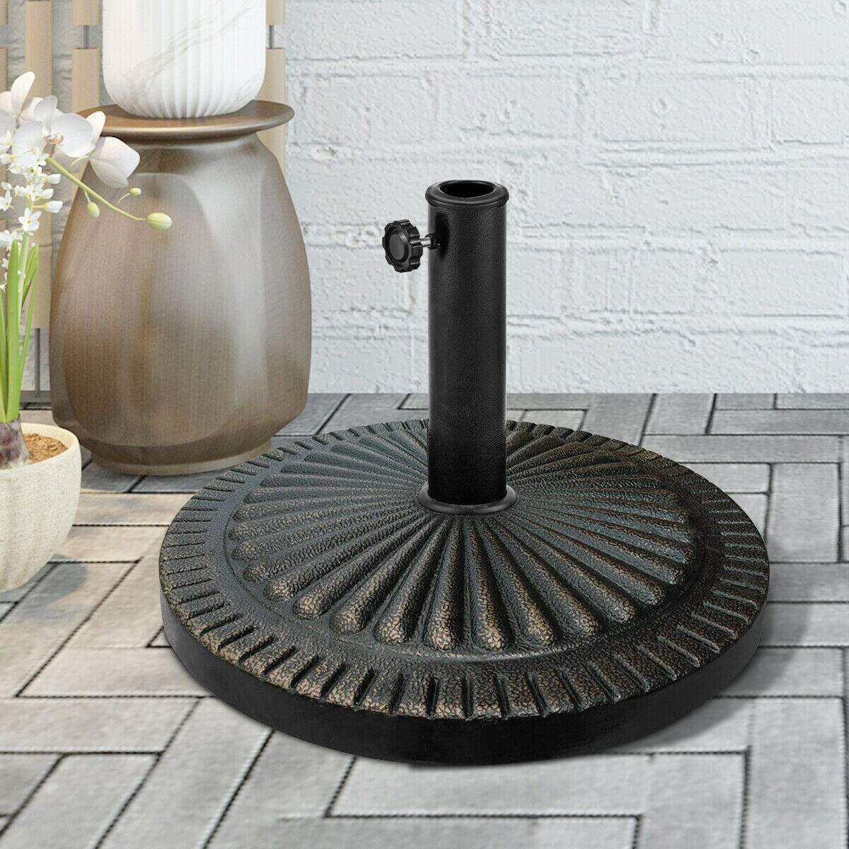 Alt View 9. Gymax - Gymax 30LBS Round Patio Market Umbrella Base Heavy-Duty Outdoor Stand - Black.