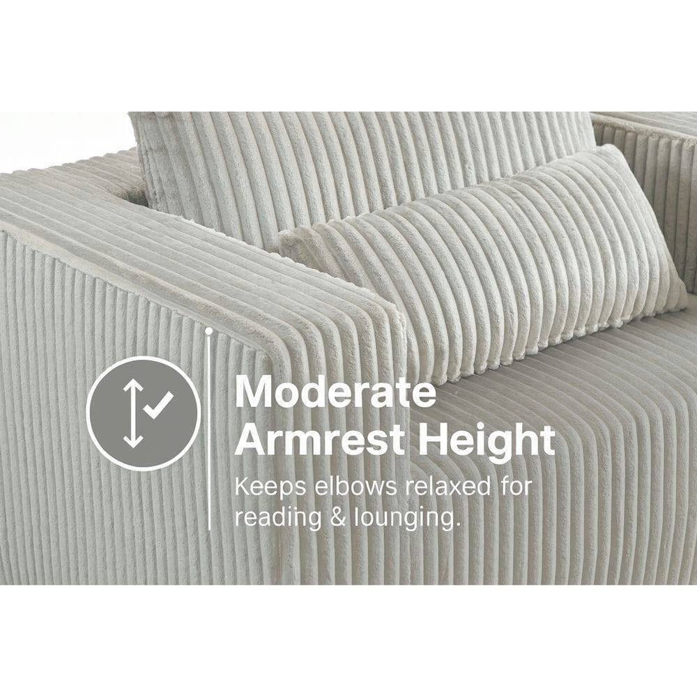 Moderate Armrest Height  
Keeps elbows relaxed for reading & lounging.