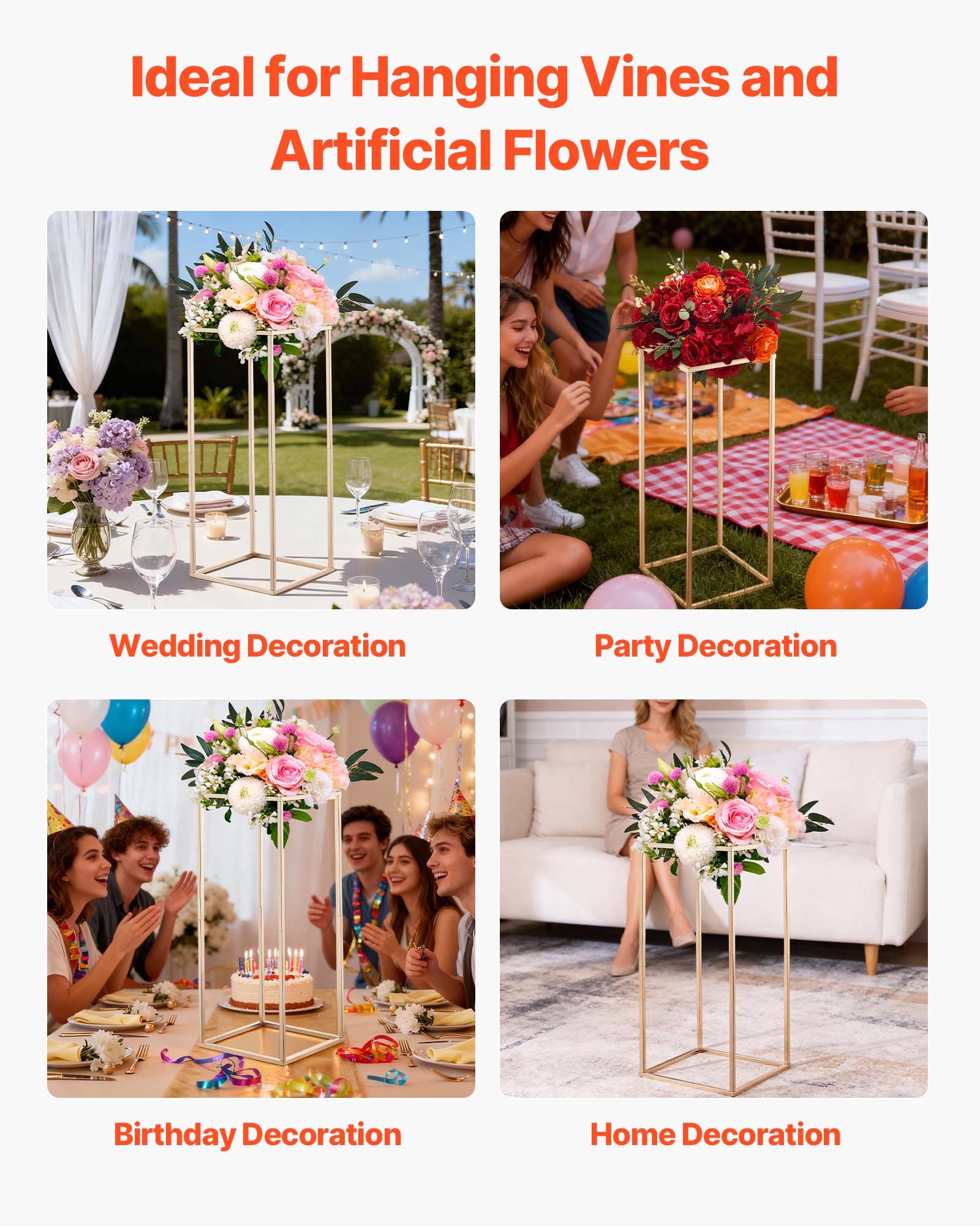 Ideal for Hanging Vines and Artificial Flowers

- Wedding Decoration
- Party Decoration
- Birthday Decoration
- Home Decoration