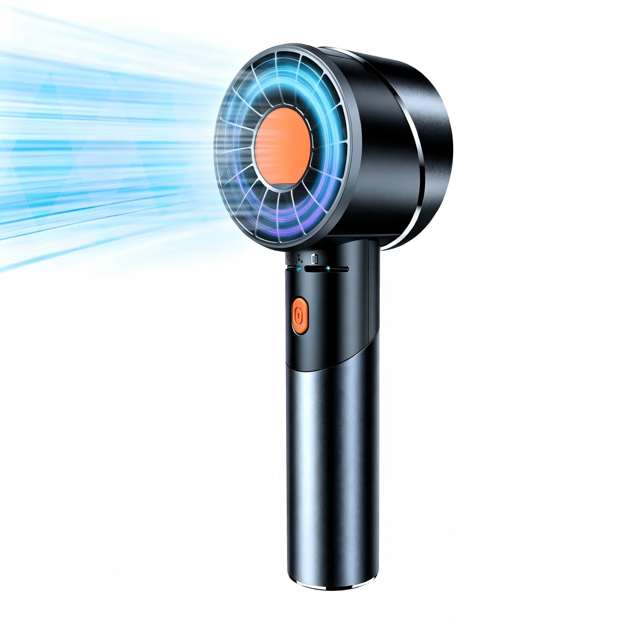 Front. PRIMEPLUS - Portable Turbo Handheld Fan 7000rpm, USB Rechargeable Mini Personal Fan for Travel Outdoor Gift Makeup, 3-16H - Black.