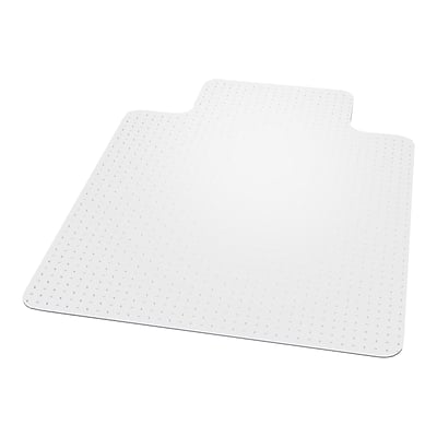 Front. ES Robbins - EverLife Carpet Chair Mat with Lip, 45" x 53'', Low-Pile - Clear.