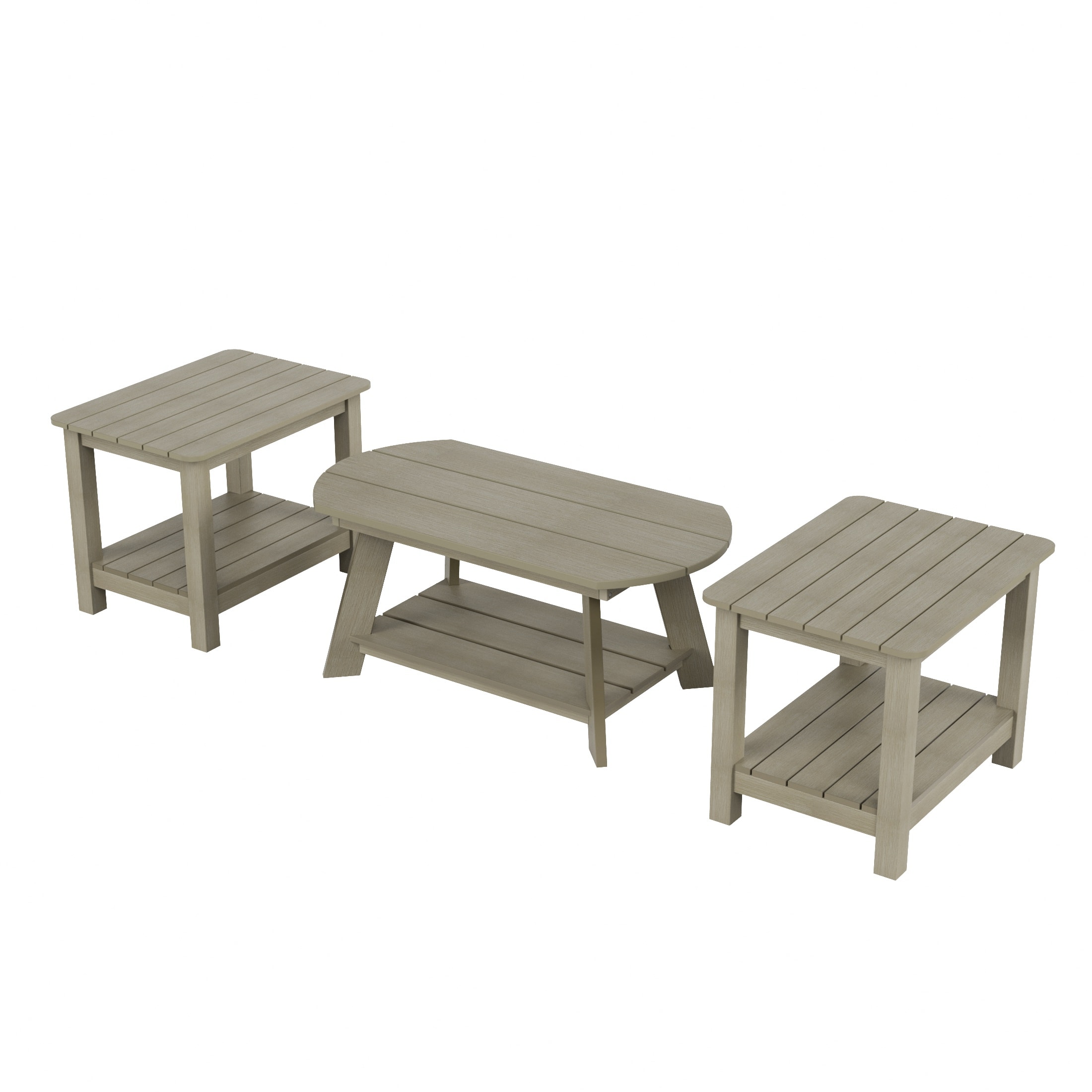 WestinTrends - Tuscany 3-Piece HIPS Outdoor Adirondack Coffee Table and Two Side Table Set - Weathered Gray price history on PriceWatchPro
